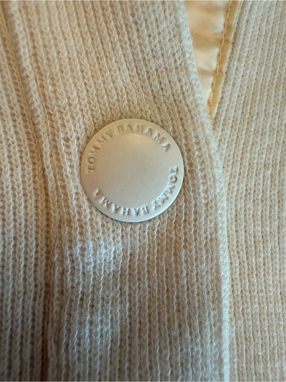 Tommy Bahama Aruba Cream Quilted-Panel Pullover Quarter Snap Top Jacket M - Picture 7 of 10